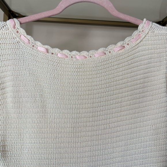 🆕Cream For Love And Lemons Olina Crochet Mini Dress Sz Medium - Picture 6 of 10